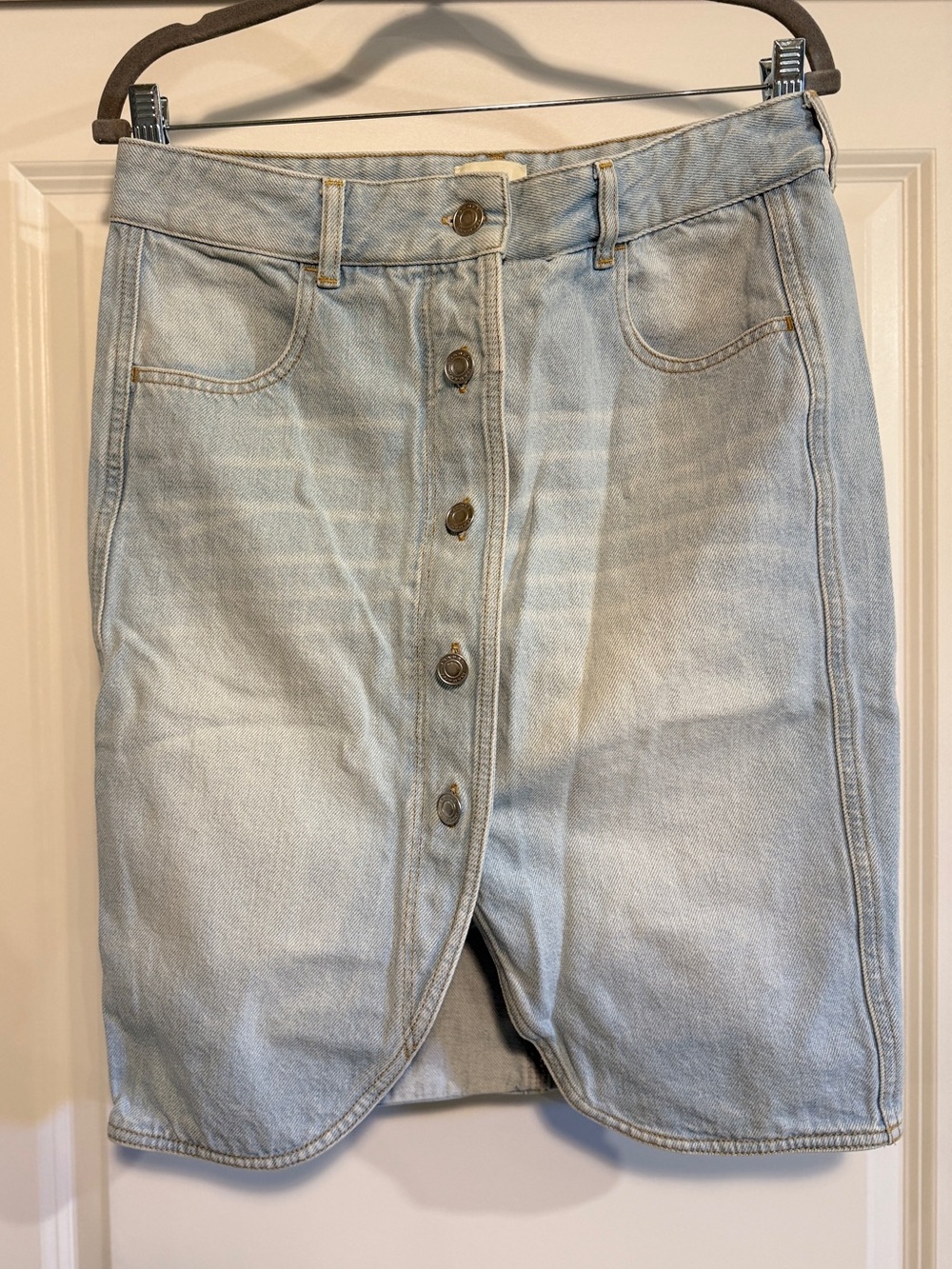 Isabel Marant Vaila Denim Button Front Skirt FR 40/US 8